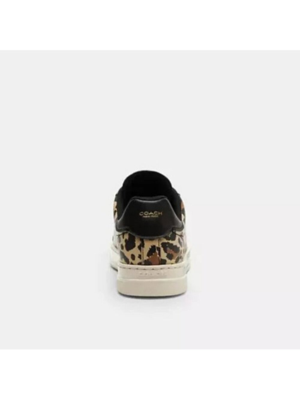 Coach Restored Lowline Low Top Sneakers Women Size 8 Black Beige Leopard Lace Up - Picture 5 of 5
